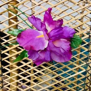 Double Lavender Iris Hair Clip